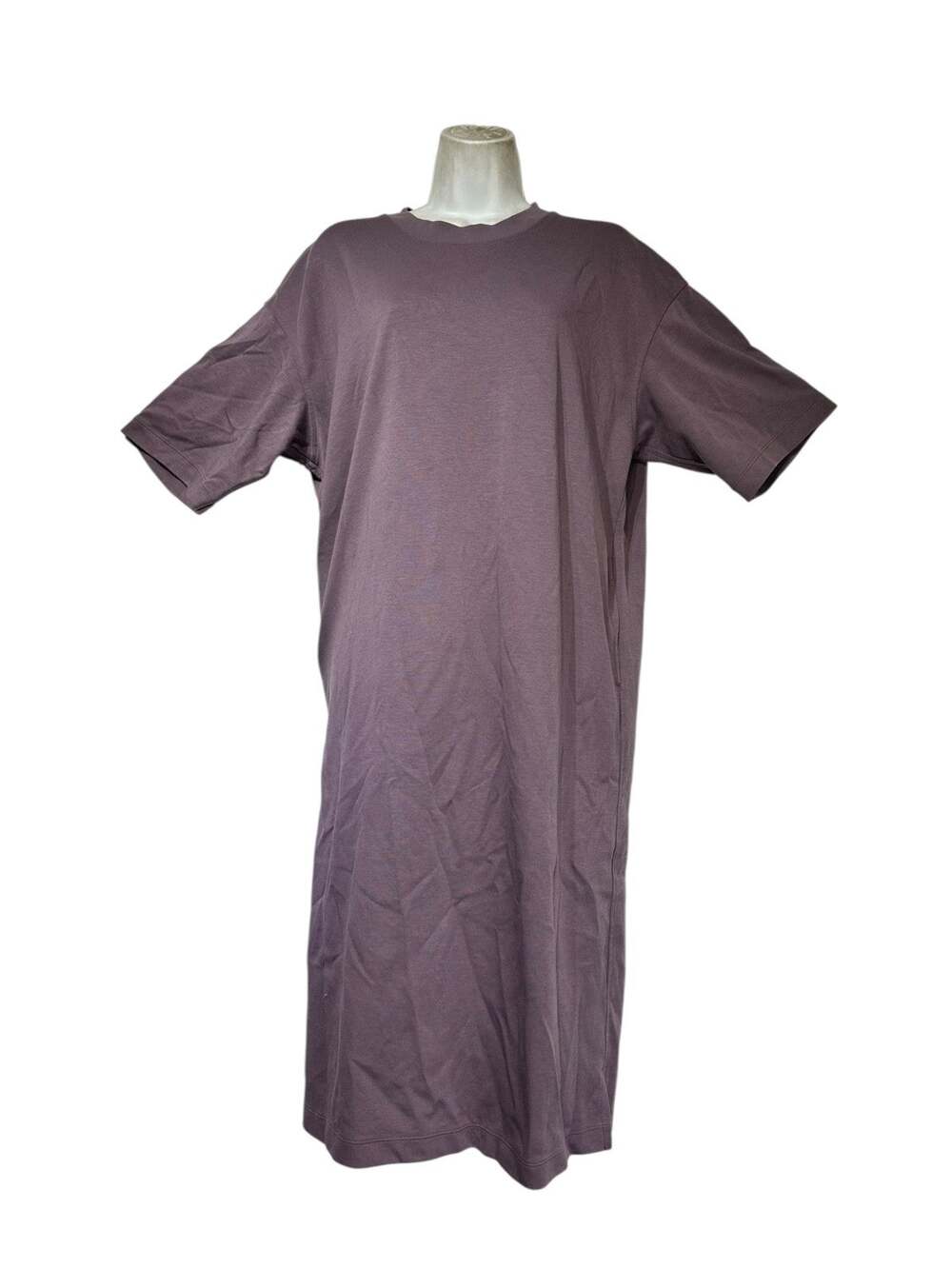 Uniqlo U Airism Women's Size L Purple Cotton Crewneck Short Sleeve T Shirt Dress